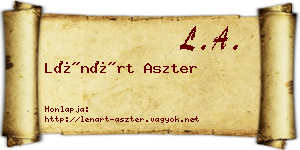 Lénárt Aszter névjegykártya